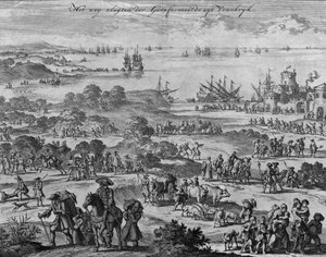 Protestantes dejando Francia de Jan Luyken